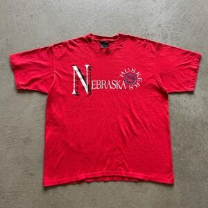 Vintage 90s Nebraska Huskers Shirt Size XXL Red College University NCAA Lincoln